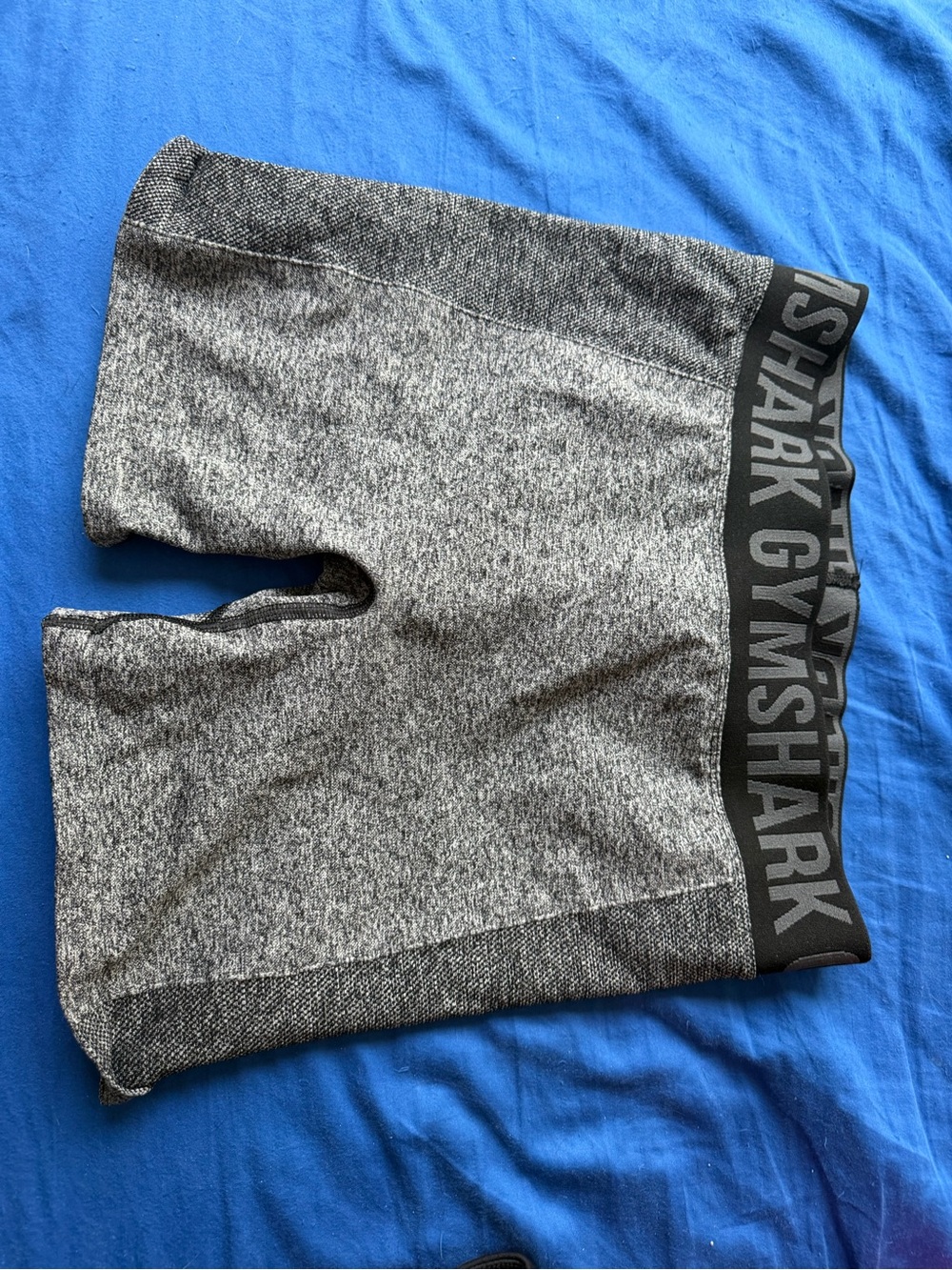 Gymshark women’s Heather Grey Athletic Shorts with Black Waistband
